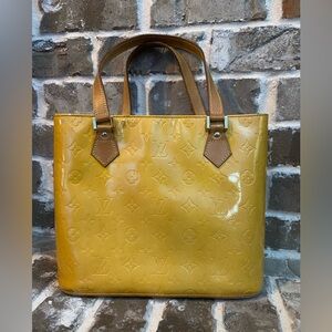 Vintage Louis Vuitton Houston Monogram Vernis tote bag in yellow patent leather
